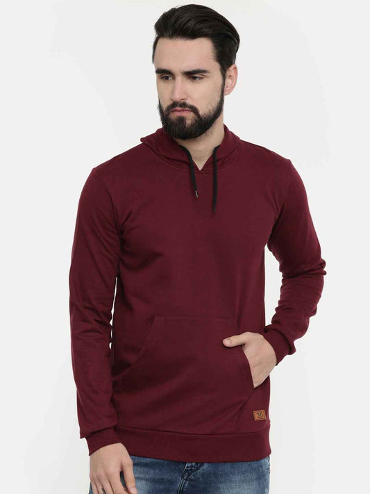 Unsully Men's Solid Hooded Sweatshirt
