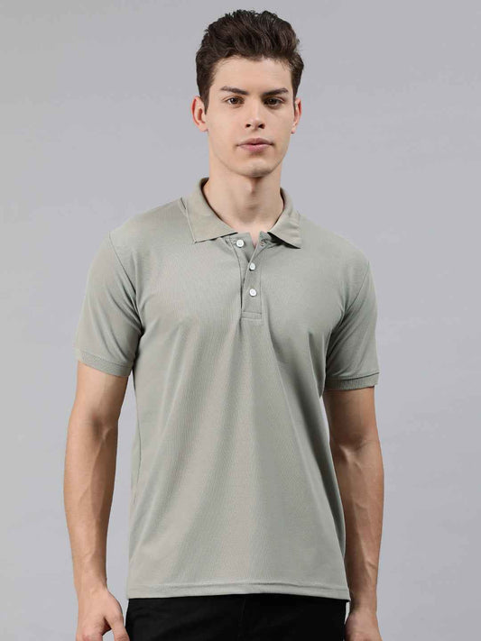 Solid Polo Neck Tshirt poly