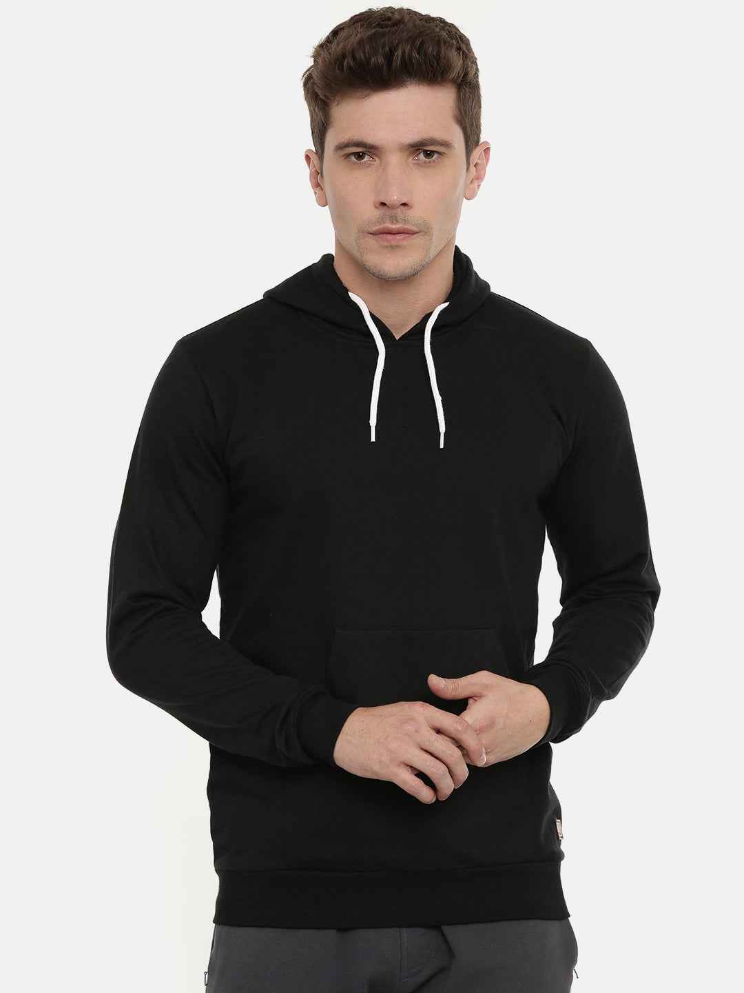 Unsully Men's Solid Hooded Sweatshirt