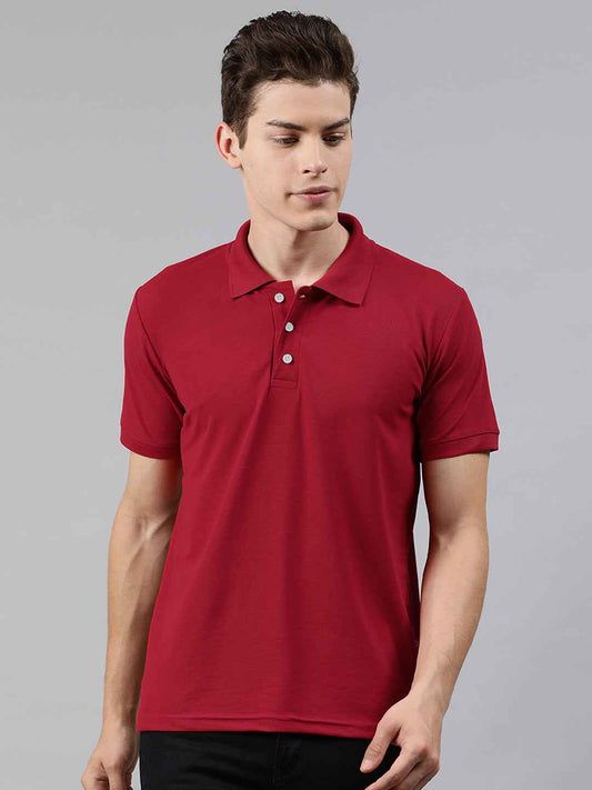 Solid Polo Neck Tshirt poly