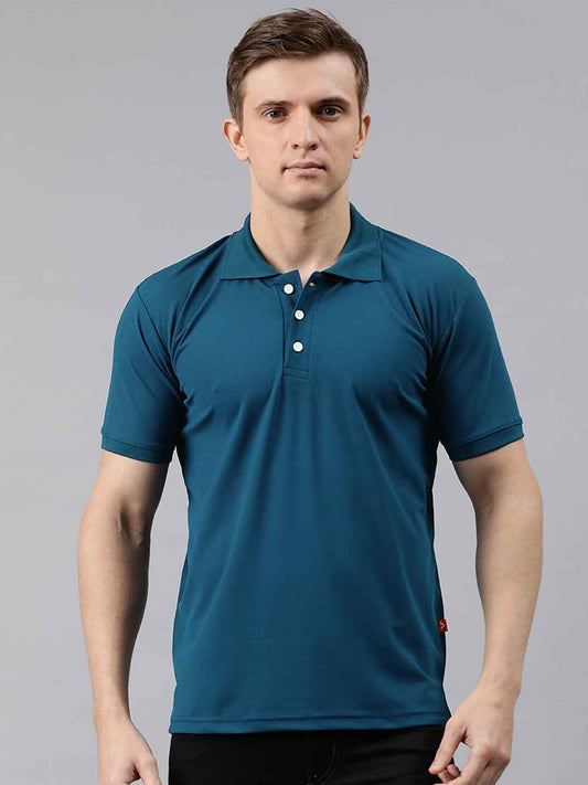 Solid Polo Neck Tshirt poly