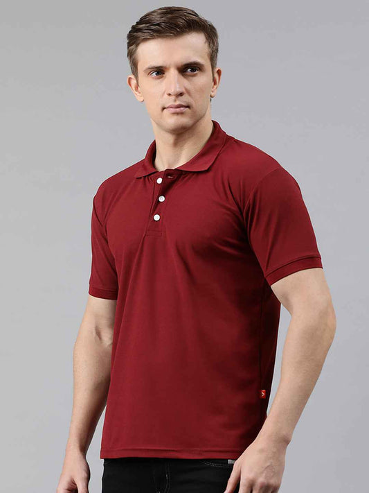 Solid Polo Neck Tshirt poly