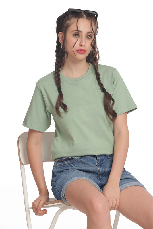 Women’s Solid Round Neck Regular Fit Half Sleeve Cotton T-Shirt
