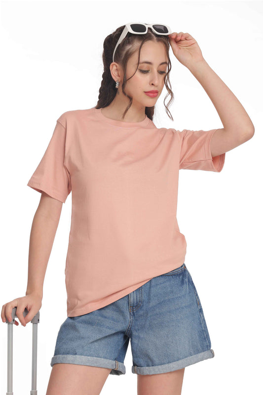 Women’s Solid Round Neck Regular Fit Half Sleeve Cotton T-Shirt