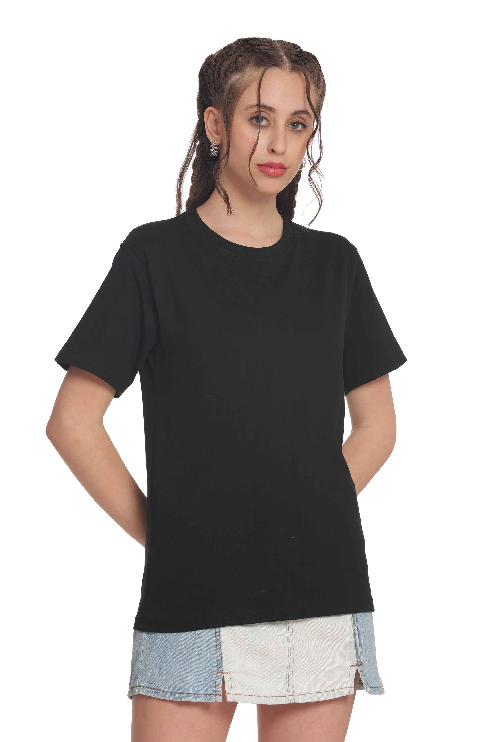 Women’s Solid Round Neck Regular Fit Half Sleeve Cotton T-Shirt