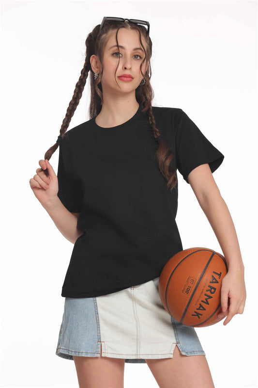 Women’s Solid Round Neck Regular Fit Half Sleeve Cotton T-Shirt