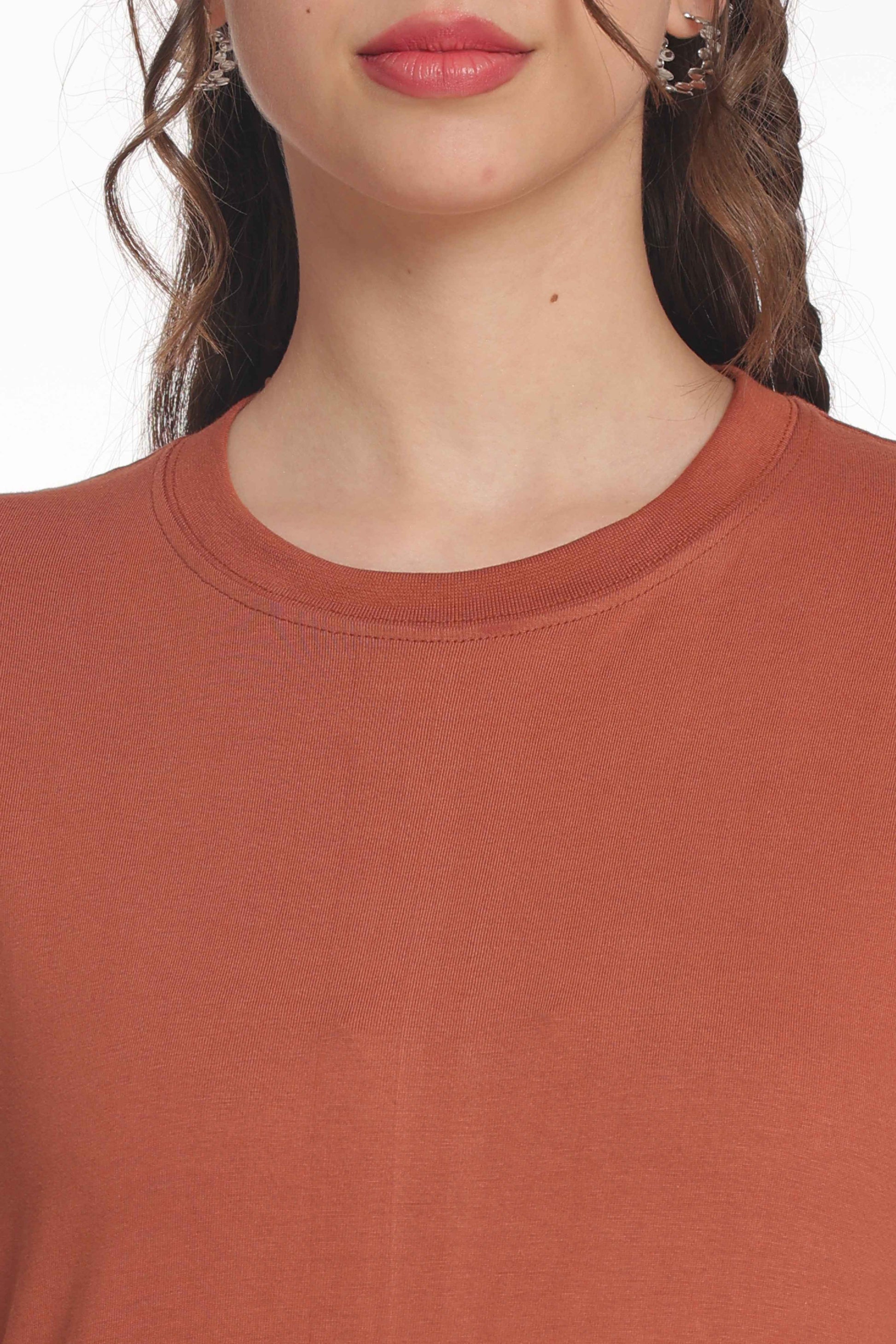 Women’s Solid Round Neck Regular Fit Half Sleeve Cotton T-Shirt