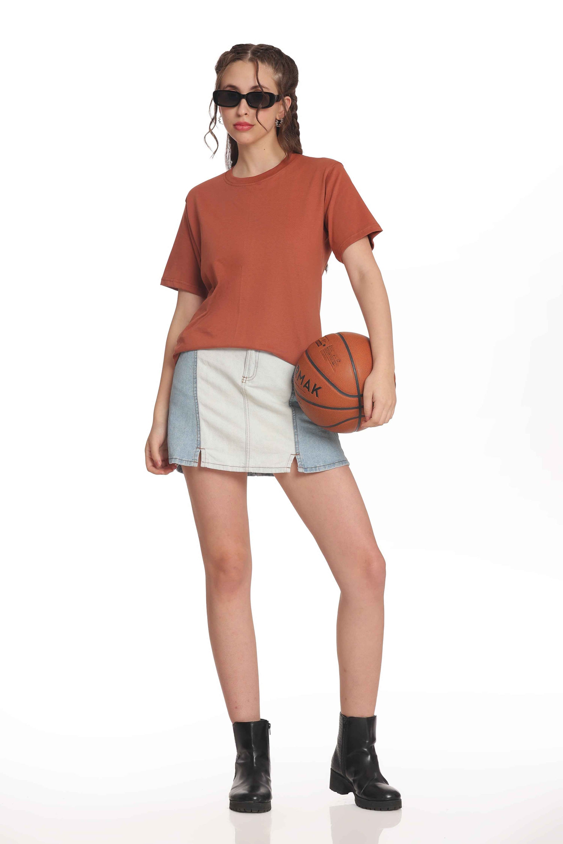 Women’s Solid Round Neck Regular Fit Half Sleeve Cotton T-Shirt