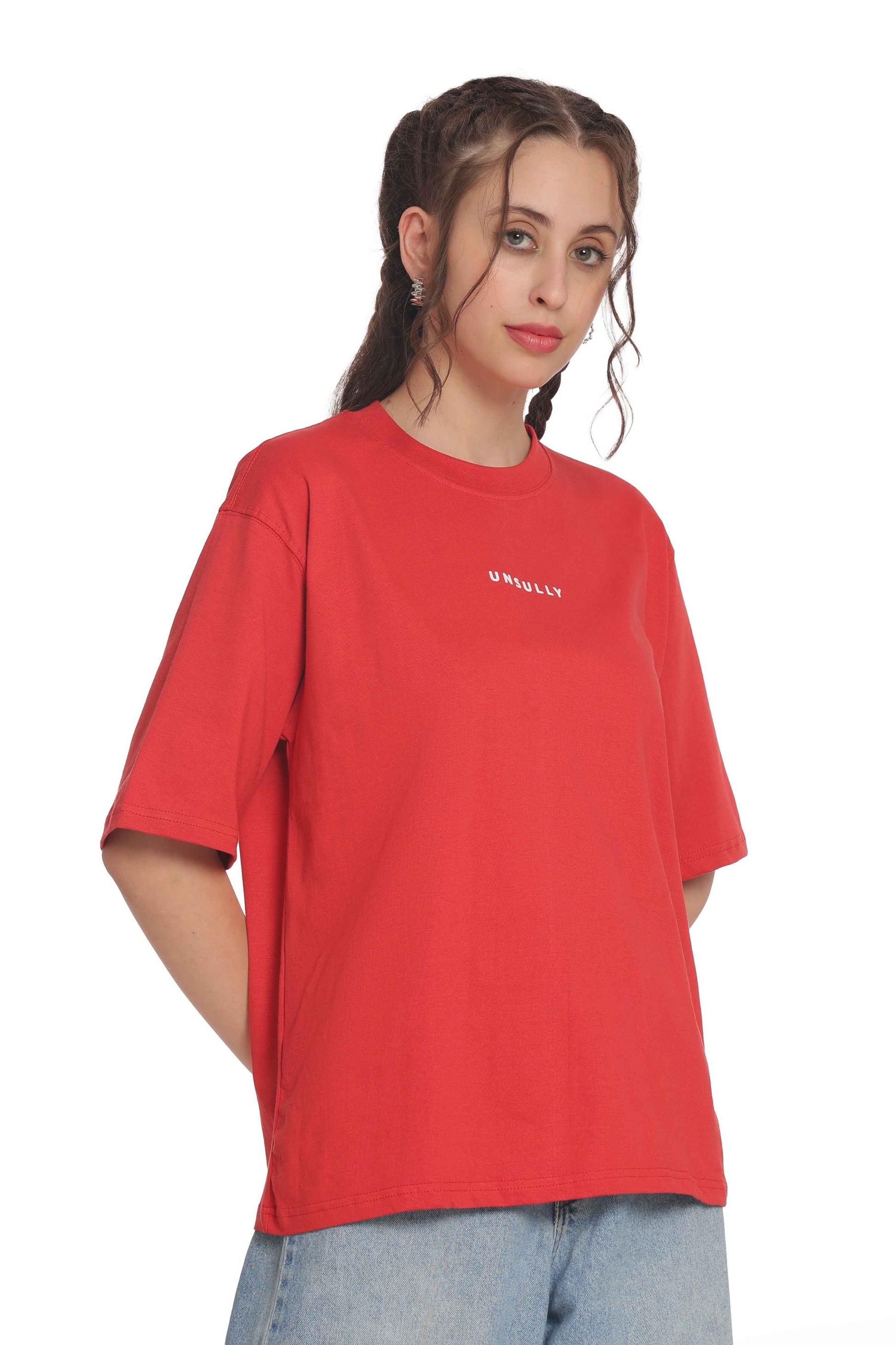 Women’s Oversized T-Shirt | Solid & Baggy Fit Top for Girls & Women