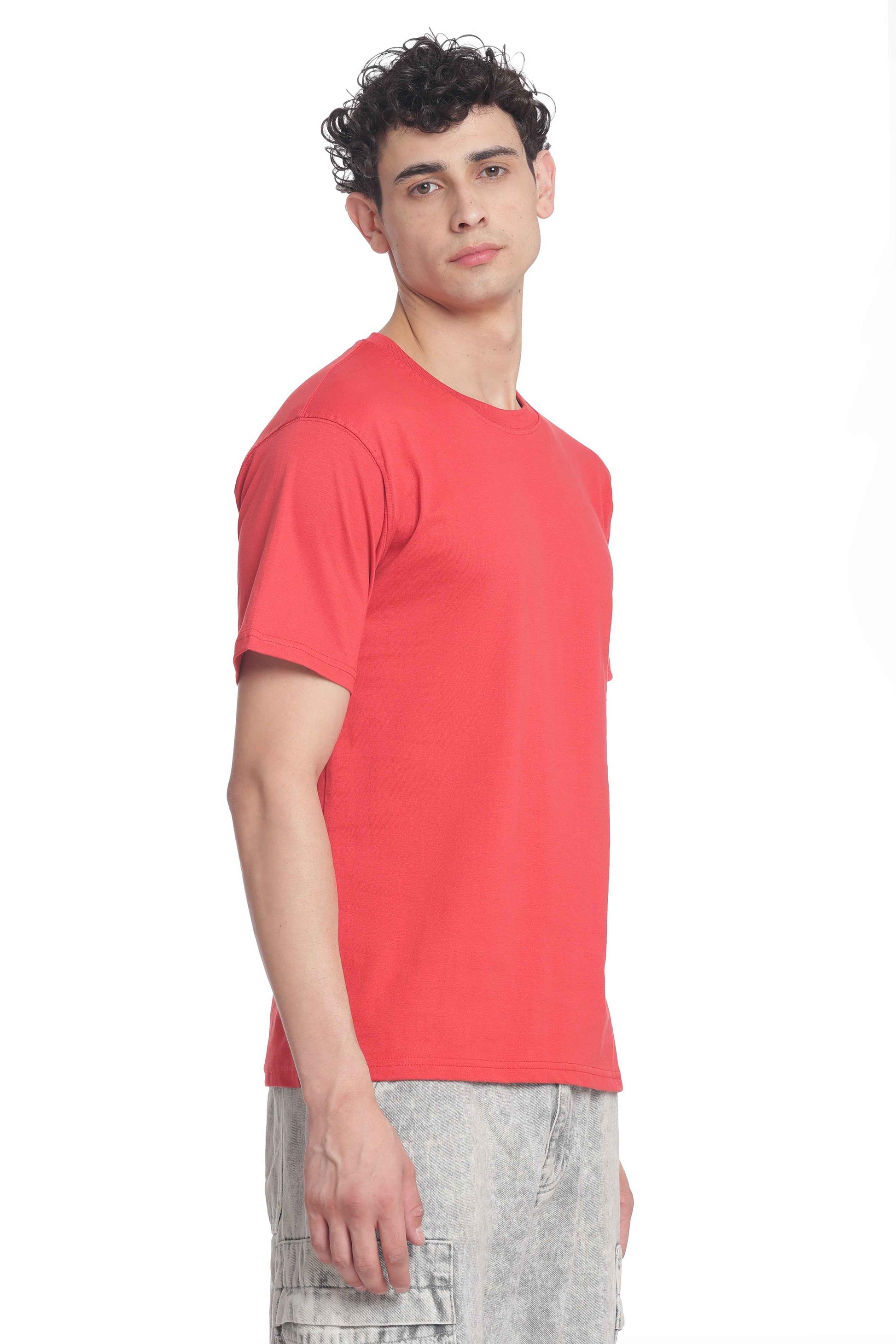 Men’s Cotton Regular Fit Solid Crew Neck T-Shirt