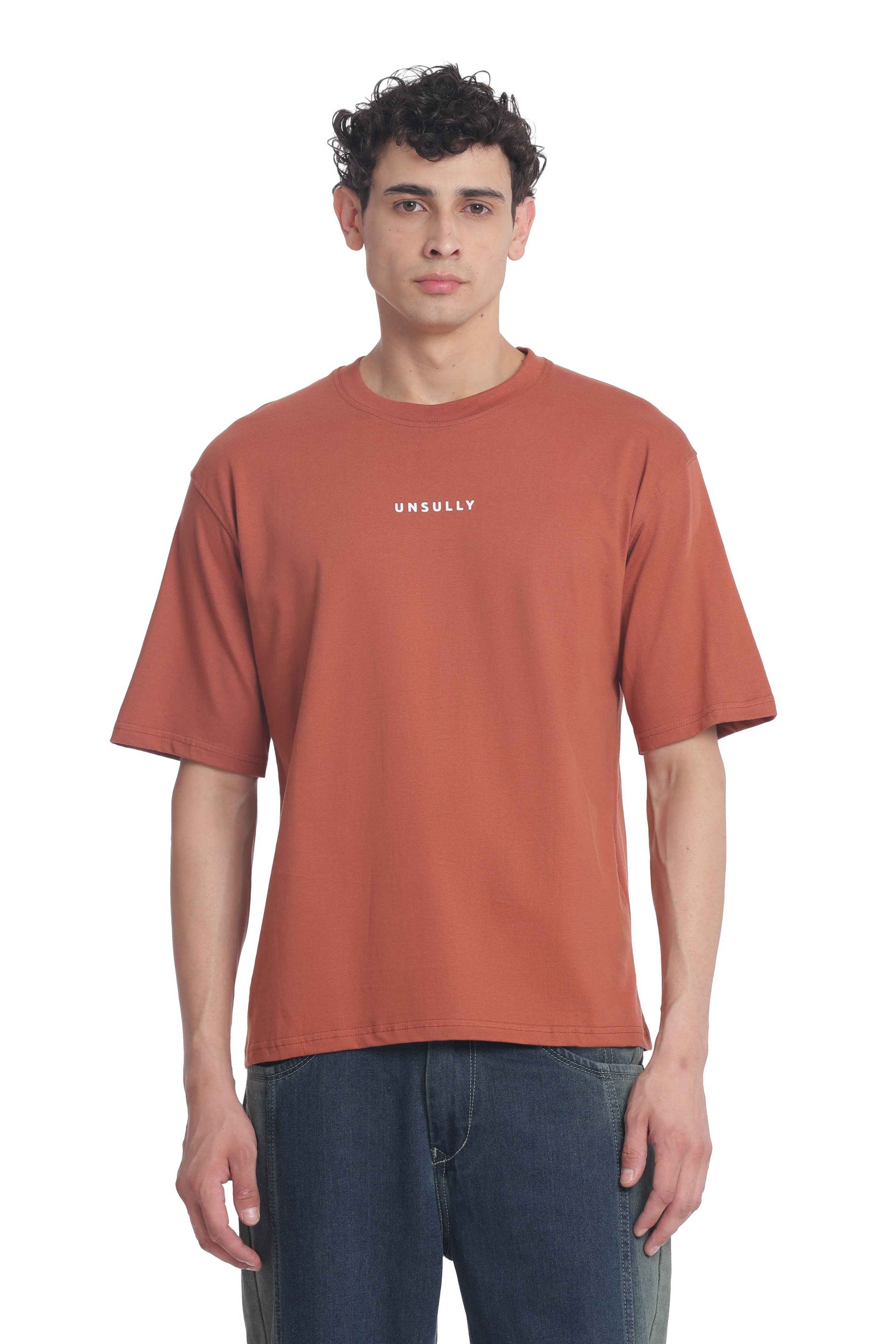 Oversized Baggy Fit Drop Shoulder Round Neck T-Shirt for Men | Casual Loose Core Streetwear