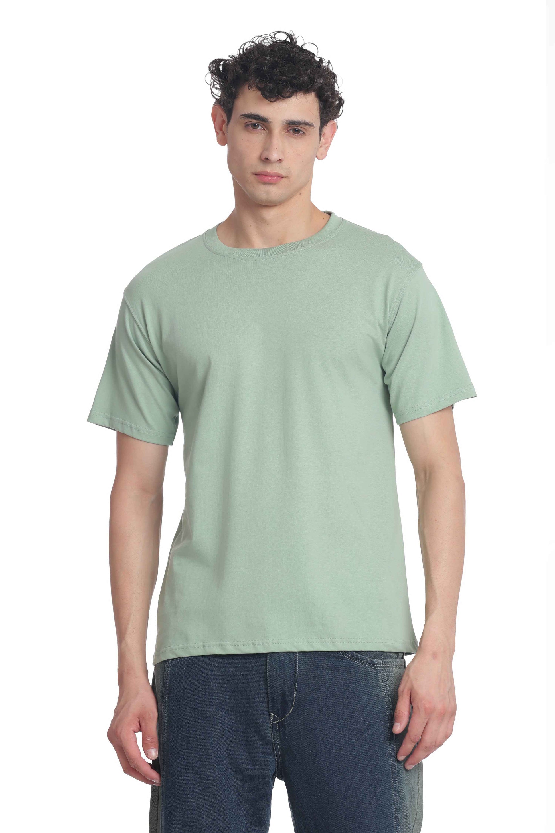 Men’s Cotton Regular Fit Solid Crew Neck T-Shirt