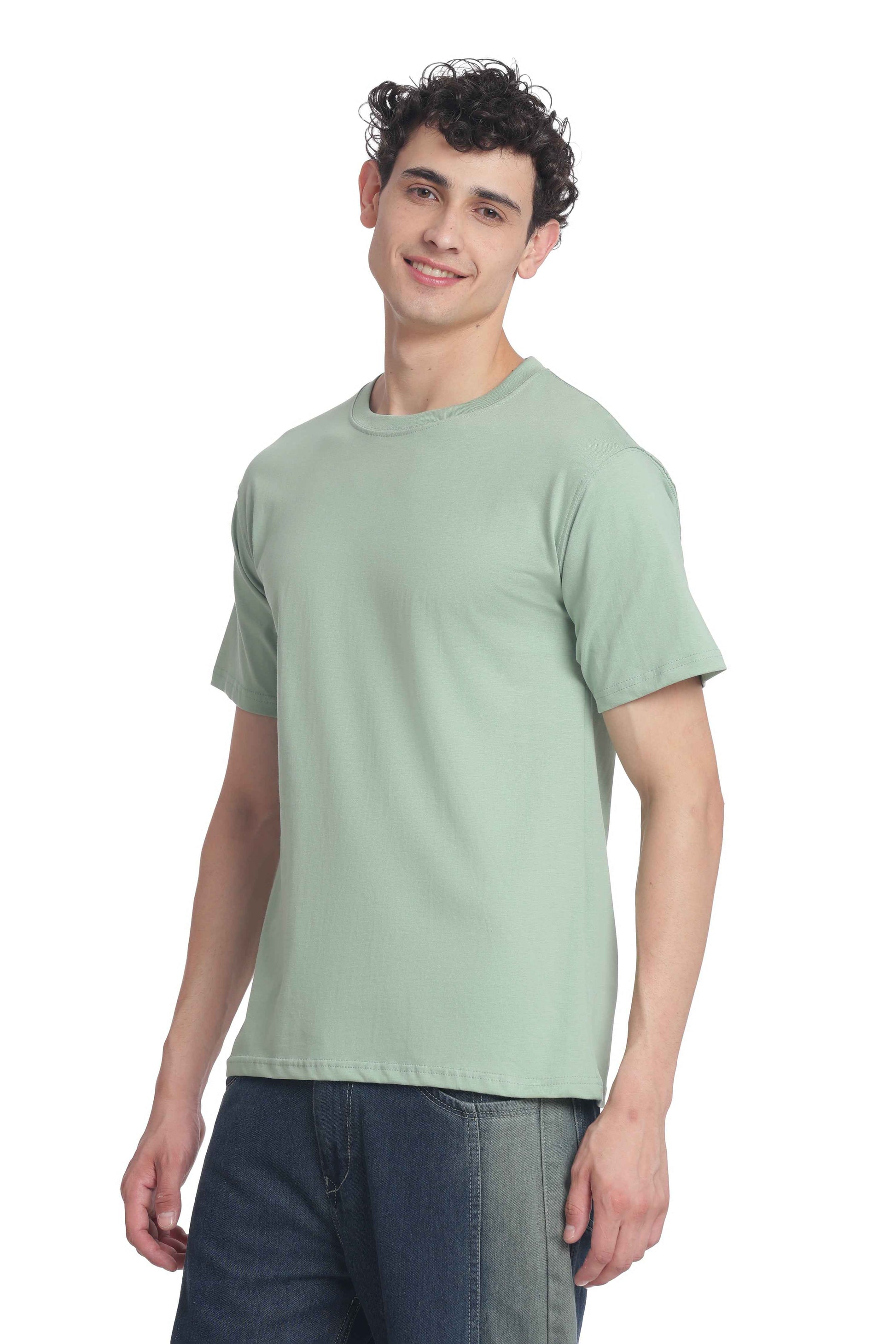 Men’s Cotton Regular Fit Solid Crew Neck T-Shirt