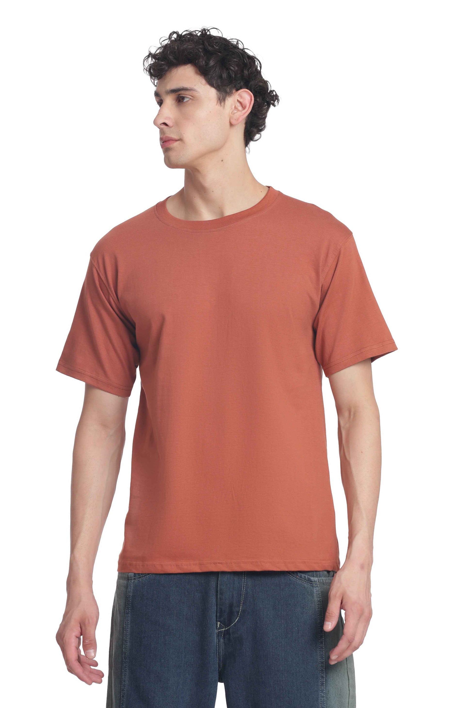 Men’s Cotton Regular Fit Solid Crew Neck T-Shirt
