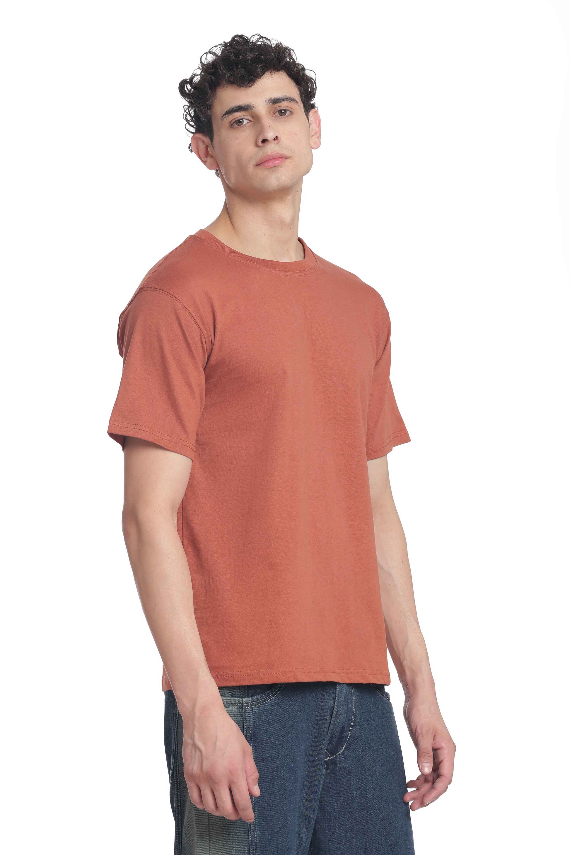 Men’s Cotton Regular Fit Solid Crew Neck T-Shirt