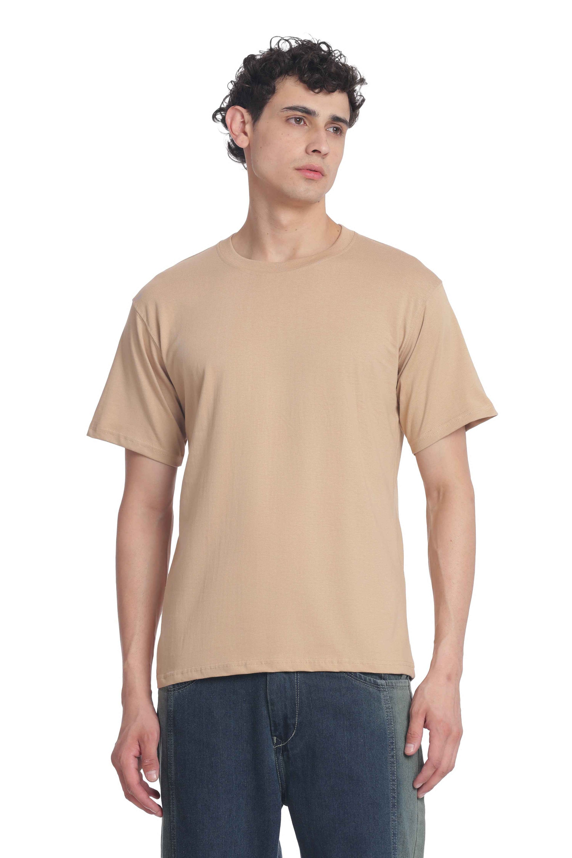 Men’s Cotton Regular Fit Solid Crew Neck T-Shirt