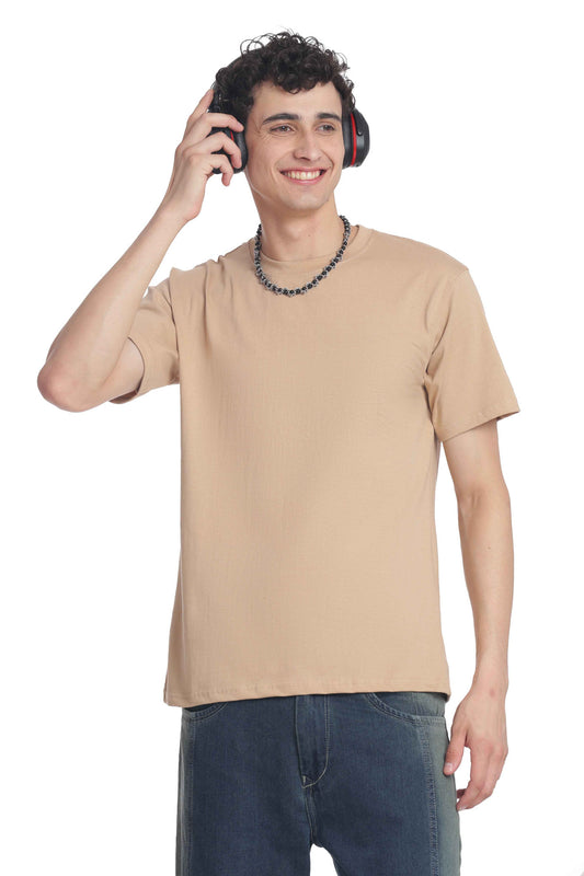 Men’s Cotton Regular Fit Solid Crew Neck T-Shirt