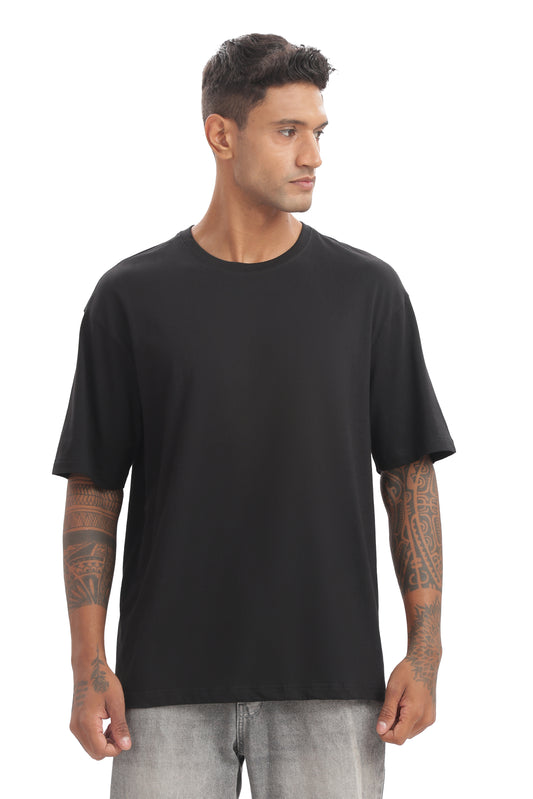 Solid Black Oversized T-shirt