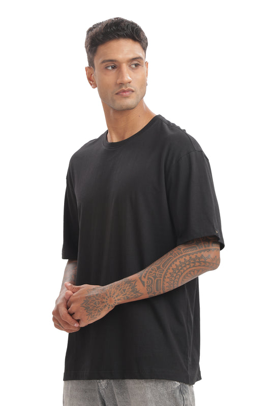 Solid Black Oversized T-shirt