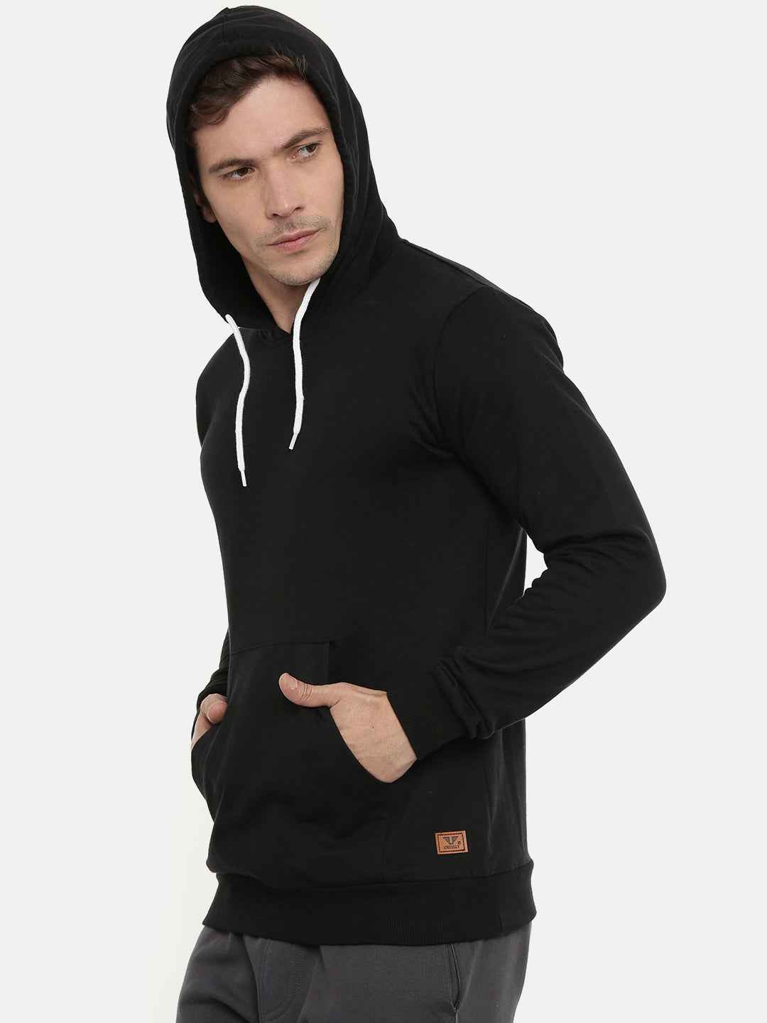 Unsully Men's Solid Hooded Sweatshirt
