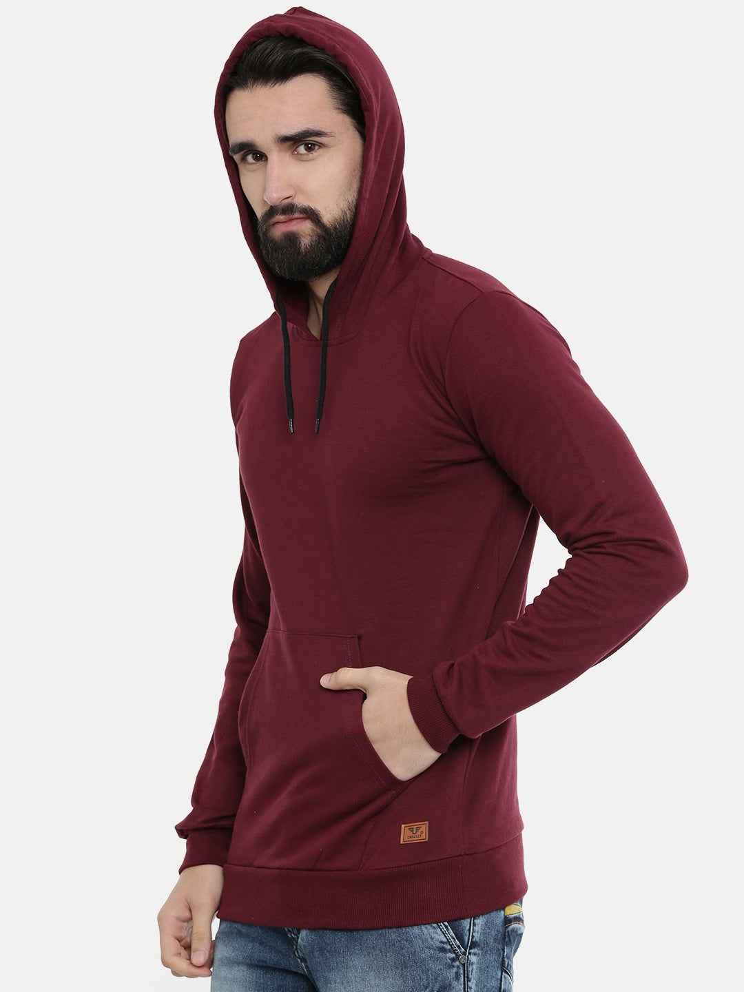 Unsully Men's Solid Hooded Sweatshirt