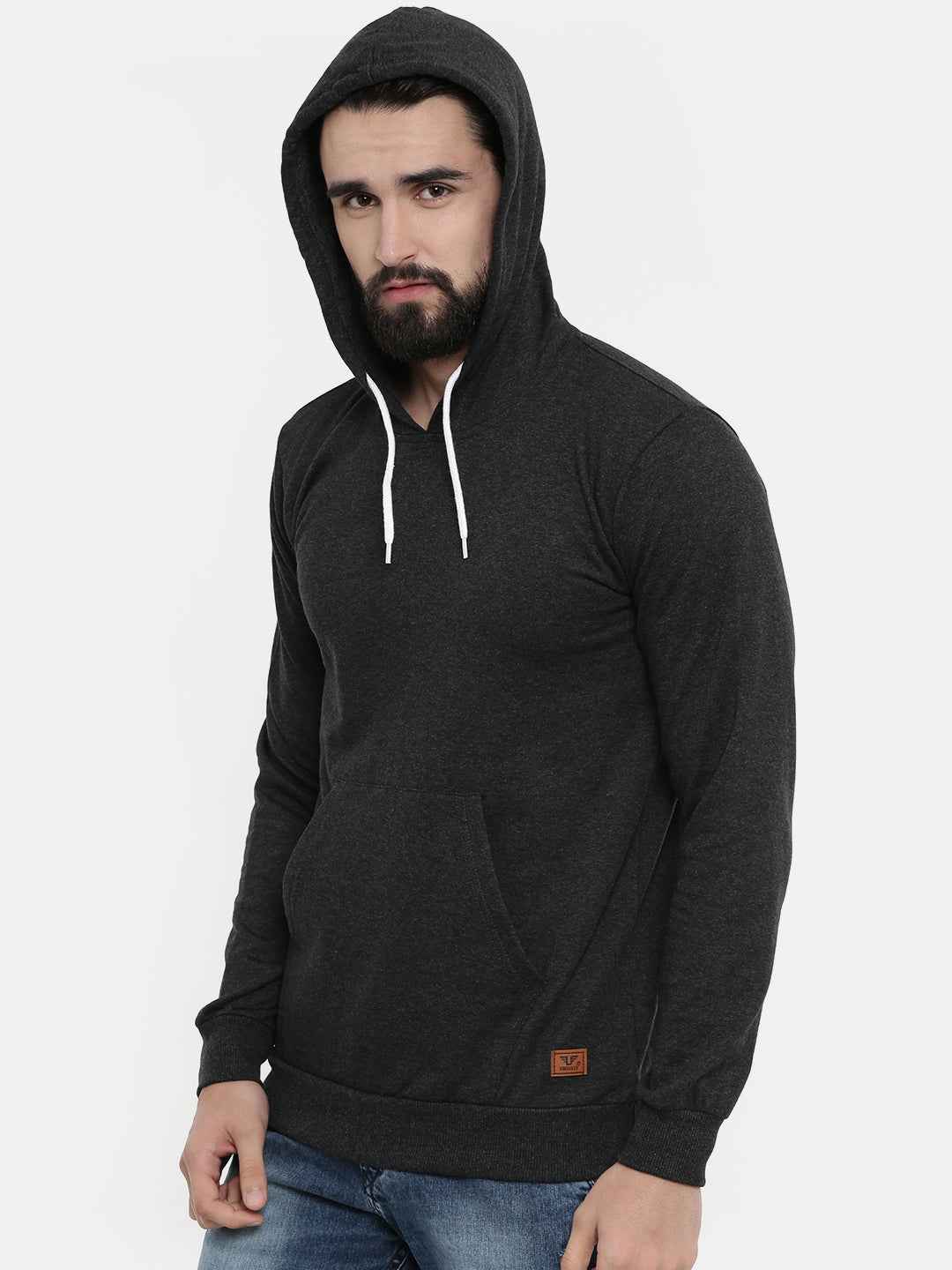 Unsully Men's Solid Hooded Sweatshirt
