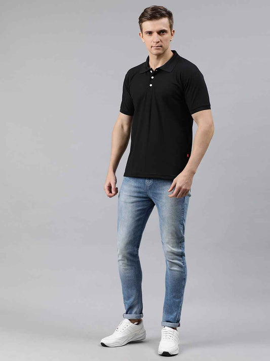 Solid Polo Neck Tshirt poly