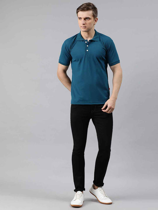 Solid Polo Neck Tshirt poly