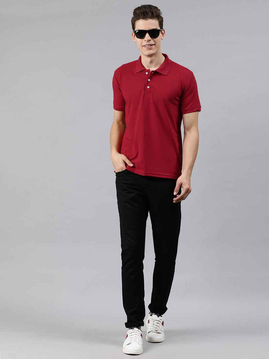 Solid Polo Neck Tshirt poly