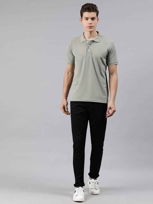 Solid Polo Neck Tshirt poly
