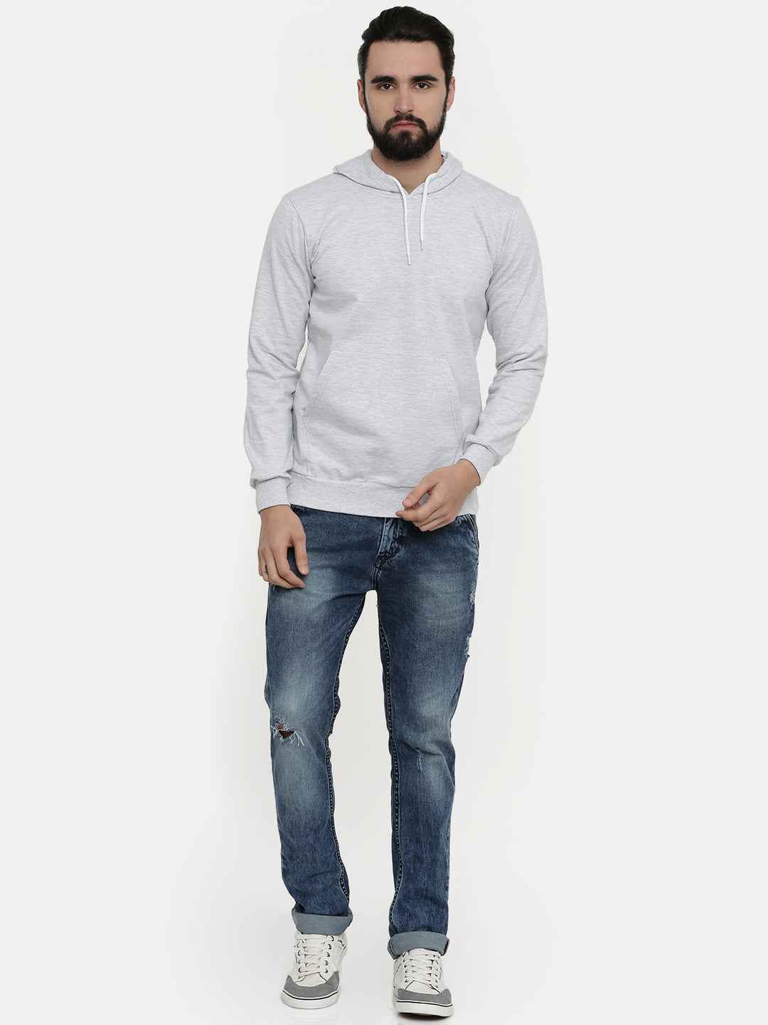 Unsully Men's Solid Hooded Sweatshirt