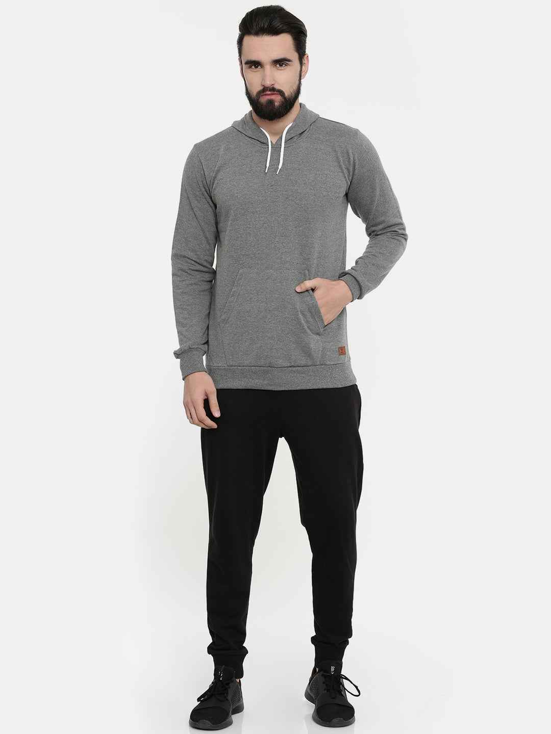 Unsully Men's Solid Hooded Sweatshirt