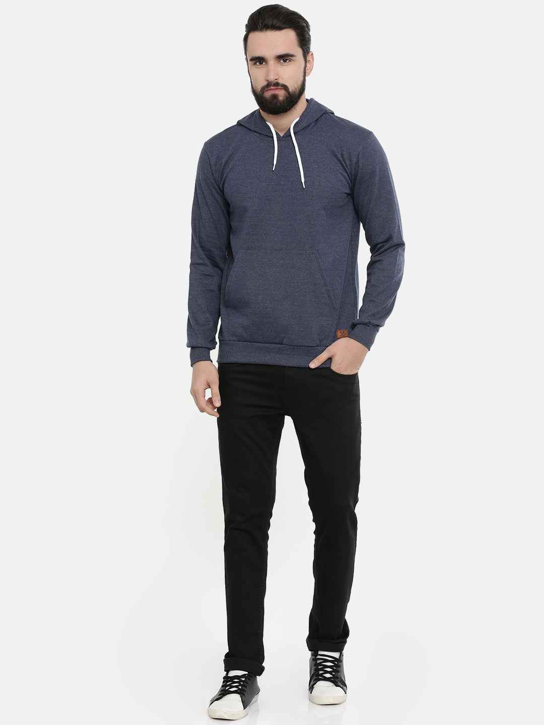 Unsully Men's Solid Hooded Sweatshirt