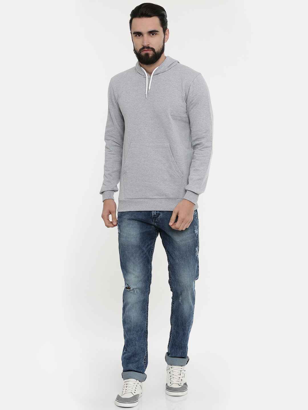 Unsully Men's Solid Hooded Sweatshirt