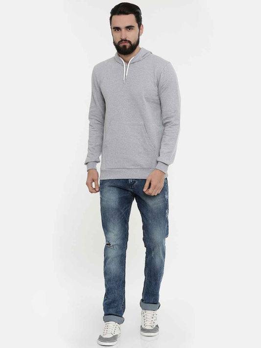 Unsully Men's Solid Hooded Sweatshirt