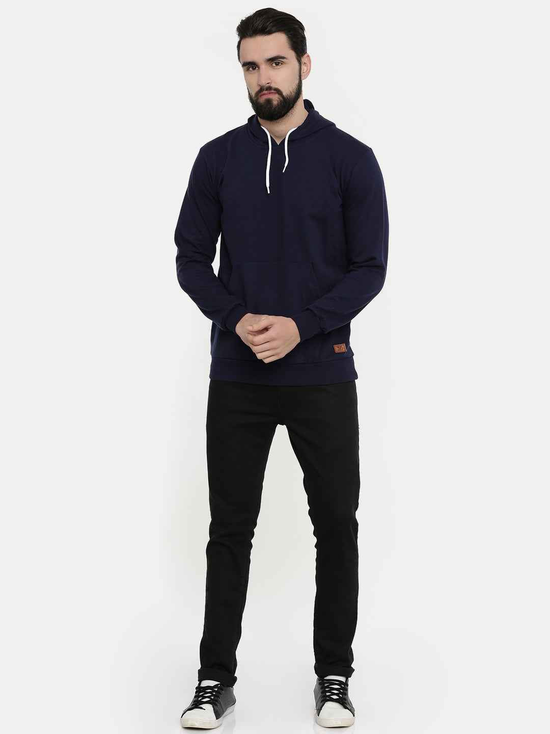 Unsully Men's Solid Hooded Sweatshirt