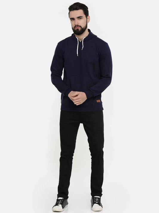 Unsully Men's Solid Hooded Sweatshirt