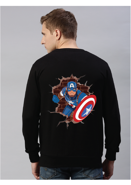 Black Superhero Printed sweatshirt