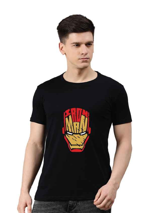 Regular Black Superhero Printed Tshirts