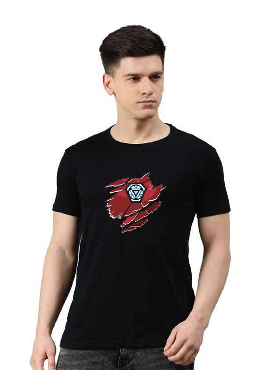 Regular Black Superhero Printed Tshirts