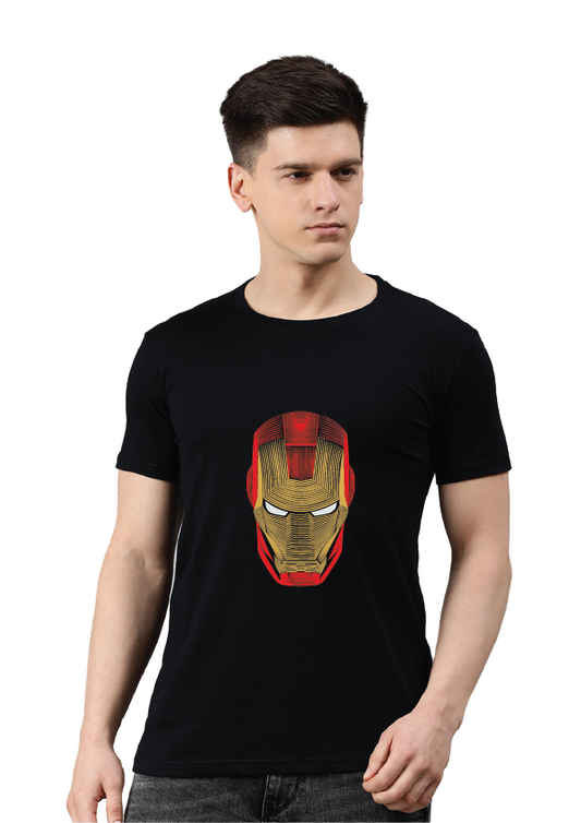 Regular Black Superhero printed T-shirt
