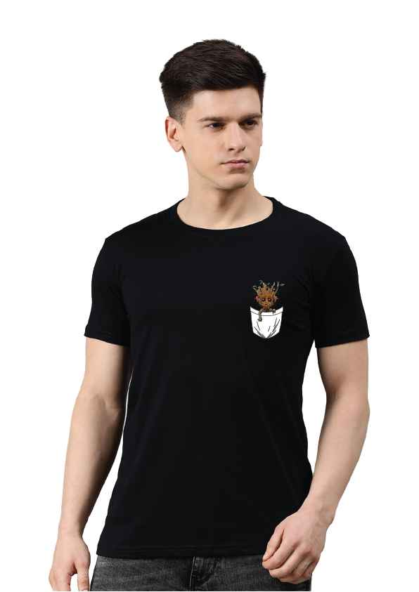 Regular Black Superhero Printed Tshirts