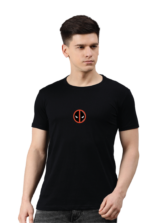 Regular Balck Superhero Printed T-shirt