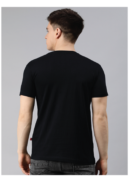 Regular Black Superhero printed T-shirt