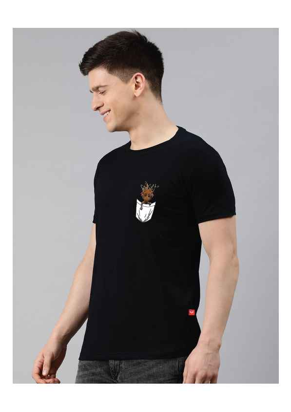 Regular Black Superhero Printed Tshirts