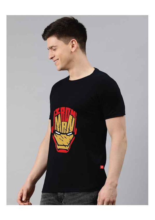 Regular Black Superhero Printed Tshirts
