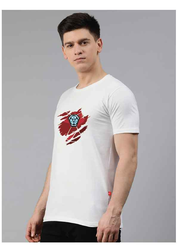 Regular White Superhero Printed Tshirts