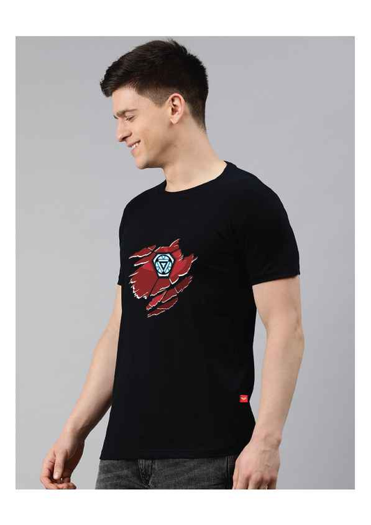 Regular Black Superhero Printed Tshirts