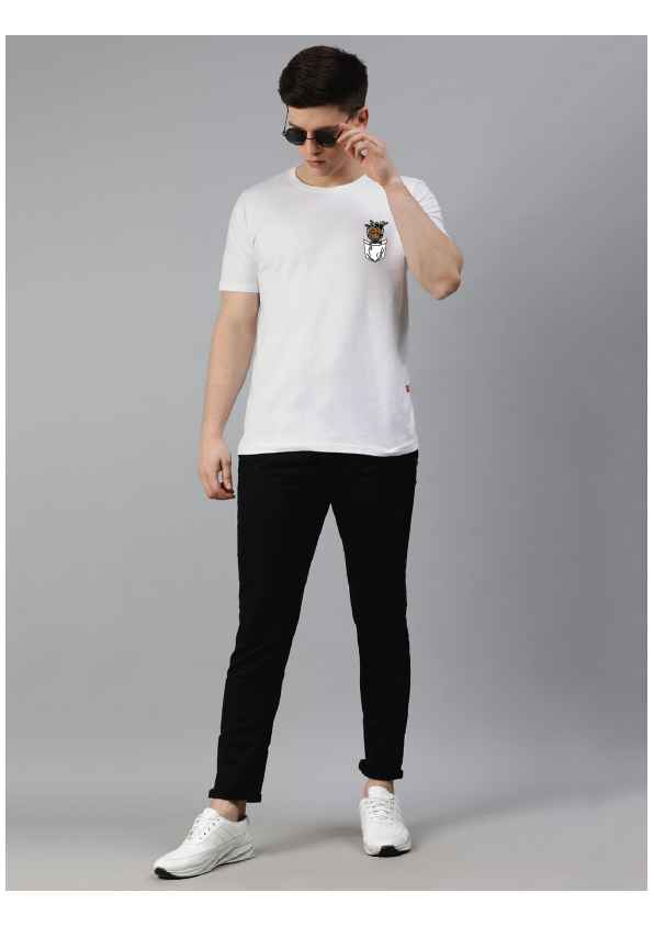 Regular White Suprehero Printed Tshirts