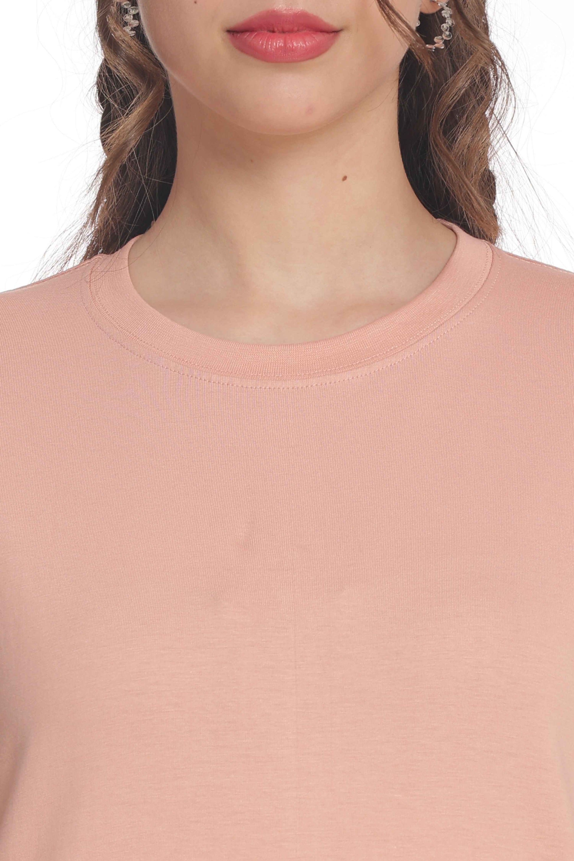 Women’s Solid Round Neck Regular Fit Half Sleeve Cotton T-Shirt